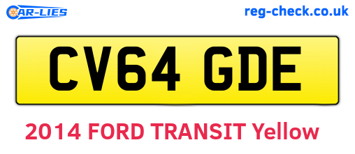 CV64GDE are the vehicle registration plates.