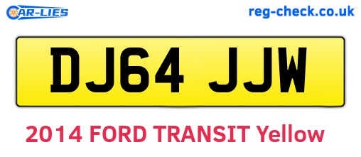 DJ64JJW are the vehicle registration plates.