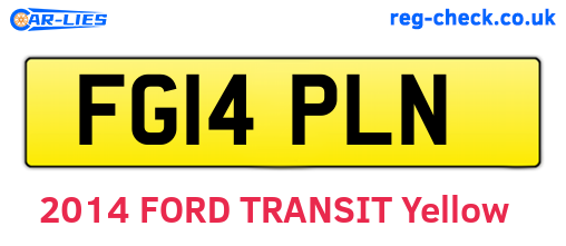 FG14PLN are the vehicle registration plates.