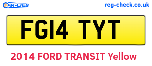 FG14TYT are the vehicle registration plates.