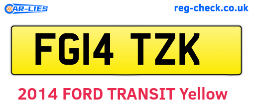 FG14TZK are the vehicle registration plates.