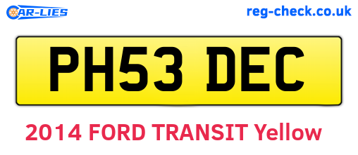 PH53DEC are the vehicle registration plates.