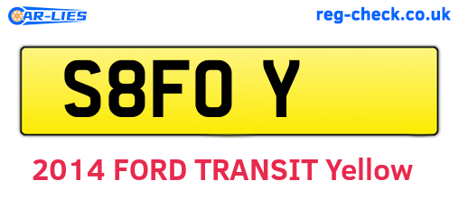 S8FOY are the vehicle registration plates.