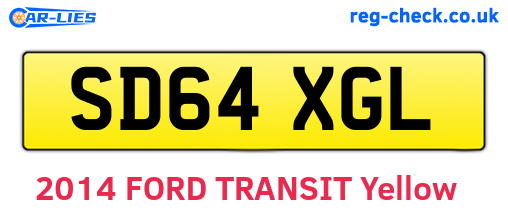 SD64XGL are the vehicle registration plates.