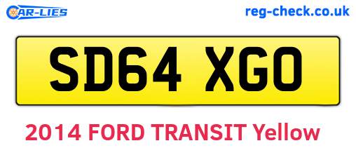 SD64XGO are the vehicle registration plates.