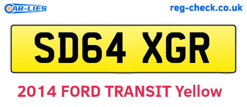 SD64XGR are the vehicle registration plates.