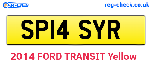 SP14SYR are the vehicle registration plates.