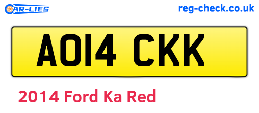 Red 2014 Ford Ka (AO14CKK)