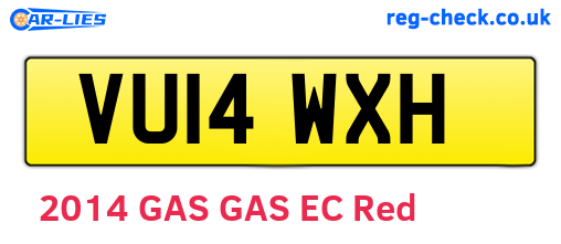 VU14WXH are the vehicle registration plates.