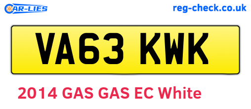 VA63KWK are the vehicle registration plates.