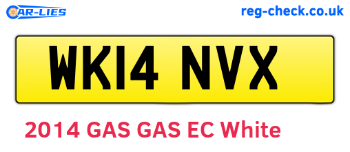 WK14NVX are the vehicle registration plates.