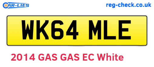 WK64MLE are the vehicle registration plates.