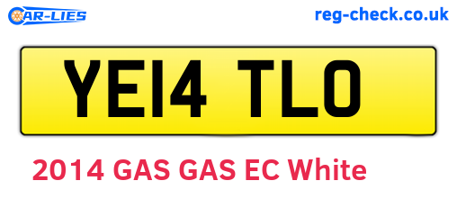 YE14TLO are the vehicle registration plates.