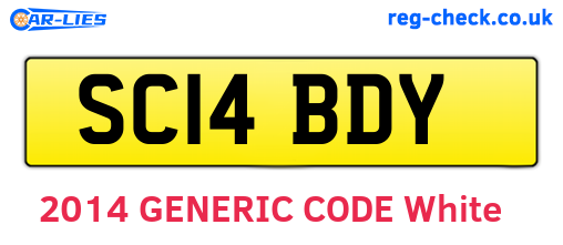 SC14BDY are the vehicle registration plates.