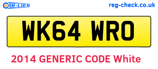 WK64WRO are the vehicle registration plates.