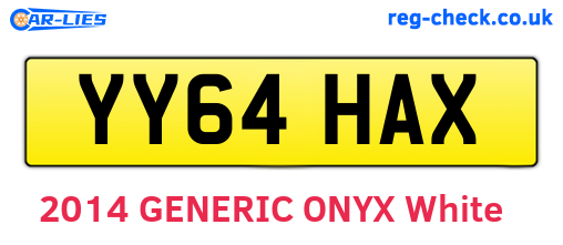 YY64HAX are the vehicle registration plates.