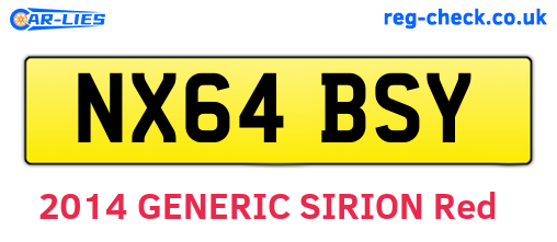 NX64BSY are the vehicle registration plates.