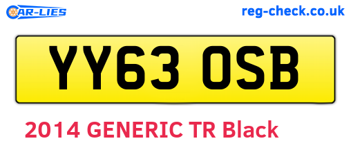 YY63OSB are the vehicle registration plates.