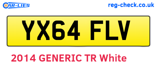 YX64FLV are the vehicle registration plates.
