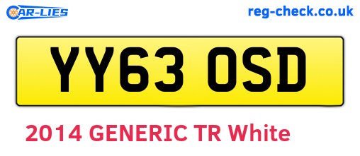 YY63OSD are the vehicle registration plates.