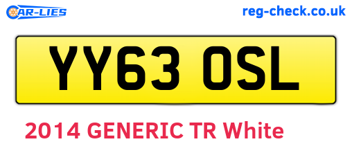 YY63OSL are the vehicle registration plates.