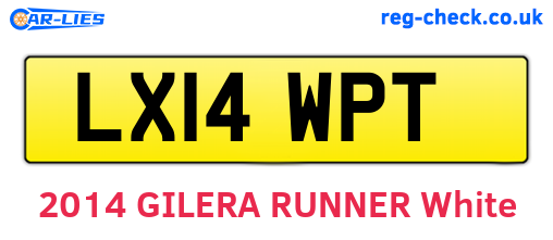 LX14WPT are the vehicle registration plates.