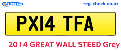 PX14TFA are the vehicle registration plates.