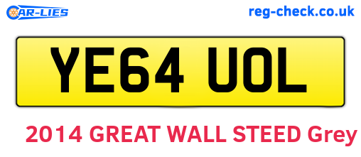 YE64UOL are the vehicle registration plates.