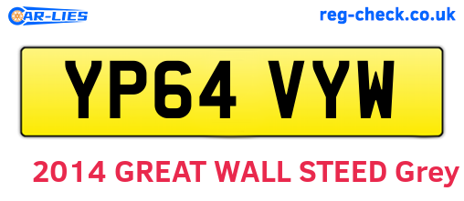 YP64VYW are the vehicle registration plates.
