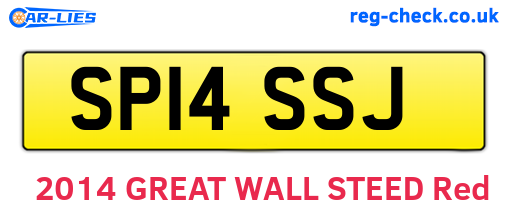 SP14SSJ are the vehicle registration plates.