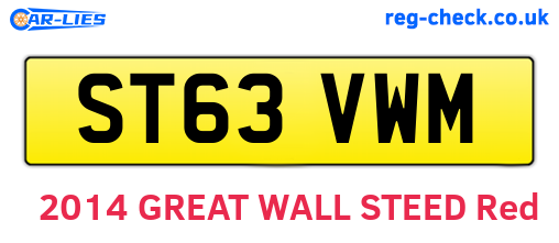 ST63VWM are the vehicle registration plates.