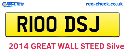 R100DSJ are the vehicle registration plates.