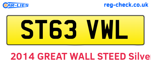 ST63VWL are the vehicle registration plates.