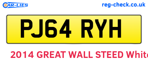 PJ64RYH are the vehicle registration plates.