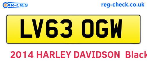 LV63OGW are the vehicle registration plates.