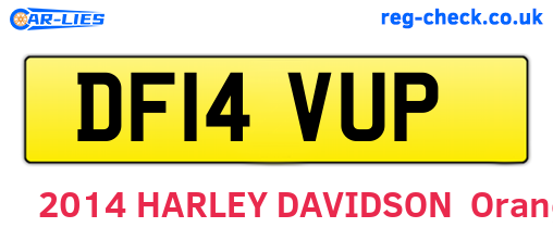 DF14VUP are the vehicle registration plates.