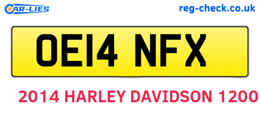 OE14NFX are the vehicle registration plates.