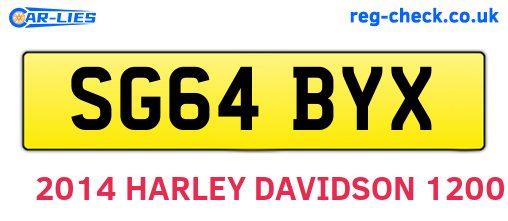 SG64BYX are the vehicle registration plates.