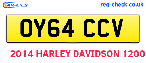 OY64CCV are the vehicle registration plates.