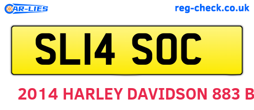 SL14SOC are the vehicle registration plates.