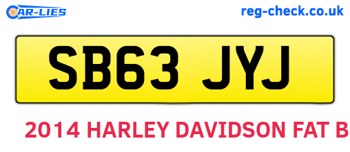 SB63JYJ are the vehicle registration plates.