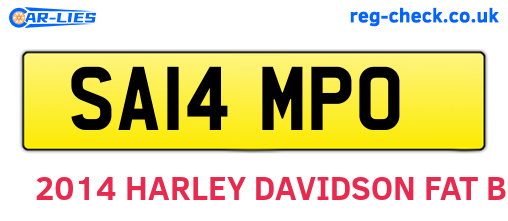 SA14MPO are the vehicle registration plates.