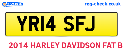 YR14SFJ are the vehicle registration plates.