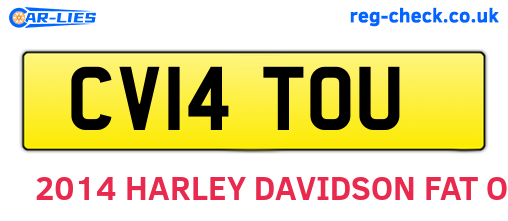 CV14TOU are the vehicle registration plates.