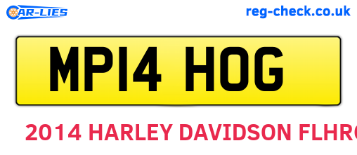 MP14HOG are the vehicle registration plates.