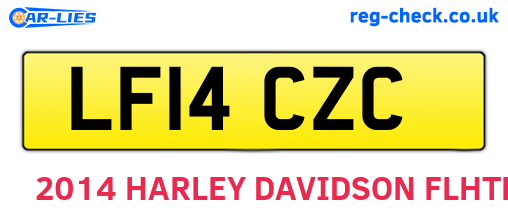 LF14CZC are the vehicle registration plates.