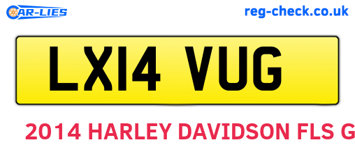 LX14VUG are the vehicle registration plates.
