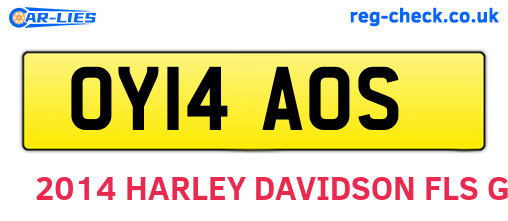 OY14AOS are the vehicle registration plates.