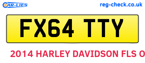 FX64TTY are the vehicle registration plates.