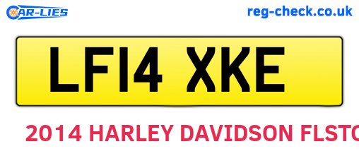LF14XKE are the vehicle registration plates.